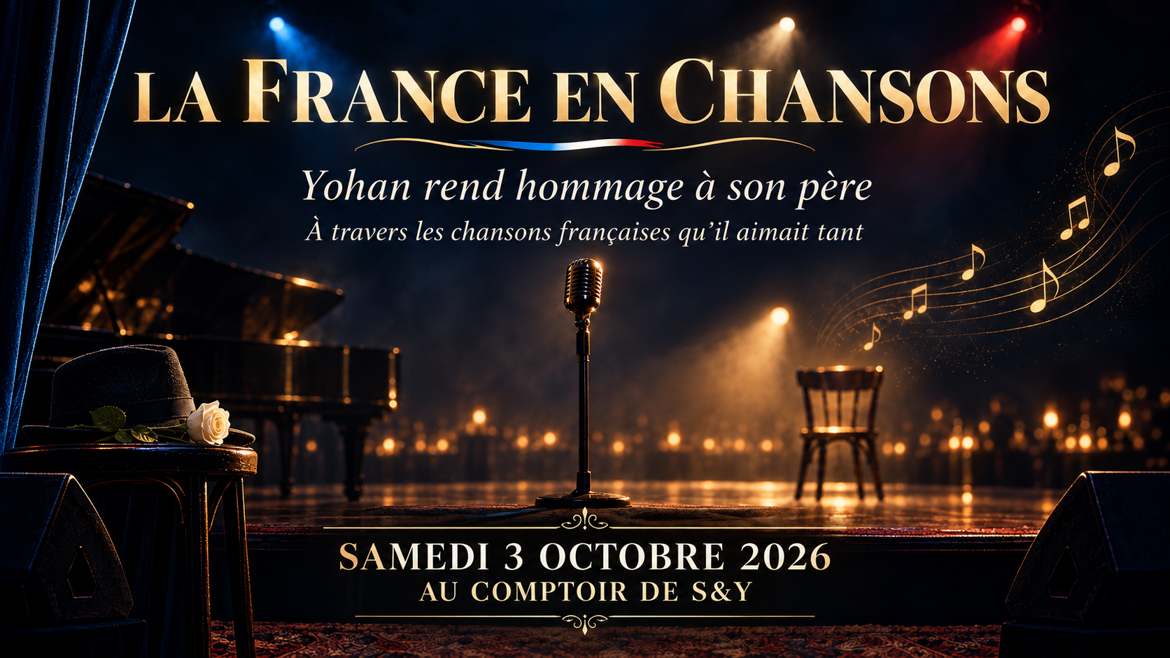 La France en chansons, concert hommage de Yohan à son père le samedi 3 octobre